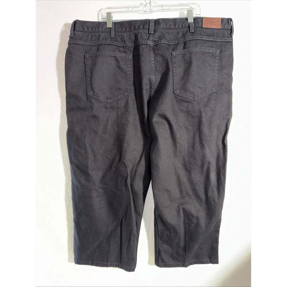 LL Bean Men's Jeans Comfort Waist Black Size 46X23 Hemmed Stretch Short Inseam